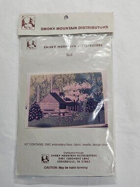 Vtg Smoky Mountain Distributors Counted Cross Stitch Cades Cove Discontinued